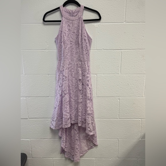 Purple Asymmetrical Sundress with Halter Neckline for Wedding Guest - Picture 12 of 16